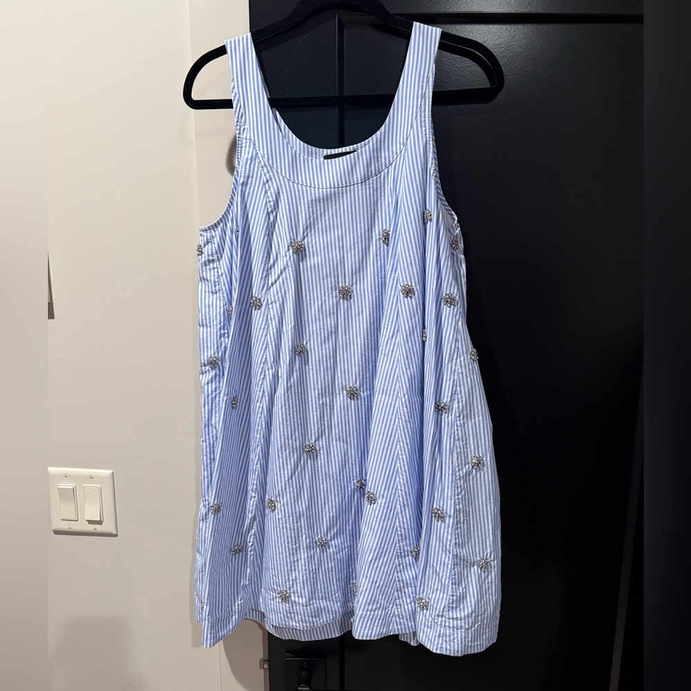 J. Crew Collection Embellished Striped Dress